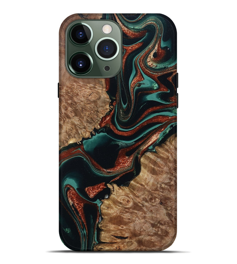 iPhone 13 Pro Max Wood Live Edge Phone Case - Liza (Green, 801478)
