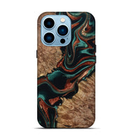 iPhone 14 Pro Wood Live Edge Phone Case - Liza (Green, 801478)