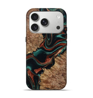 iPhone 17 Pro Wood Live Edge Phone Case - Liza (Green, 801478)