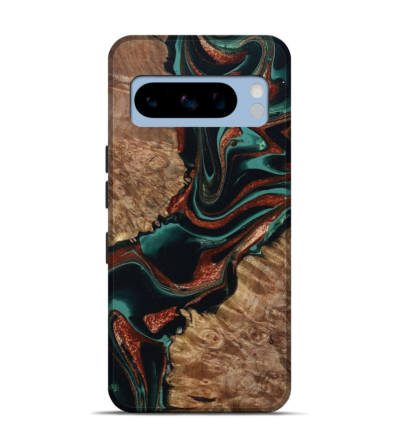 Pixel 8 Pro Wood Live Edge Phone Case - Liza (Green, 801478)