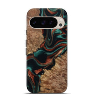 Pixel 9 Wood Live Edge Phone Case - Liza (Green, 801478)