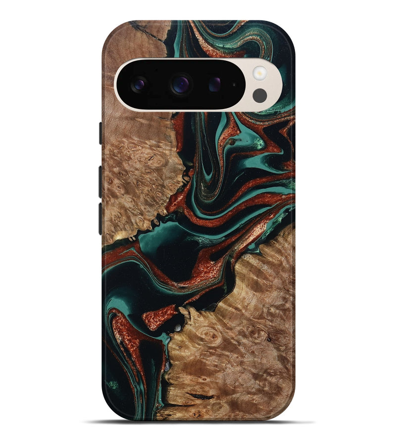 Pixel 9 Pro XL Wood Live Edge Phone Case - Liza (Green, 801478)