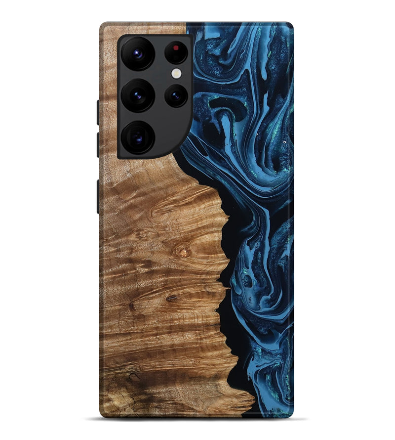 Galaxy S22 Ultra Wood Live Edge Phone Case - Elwood (Blue, 801479)