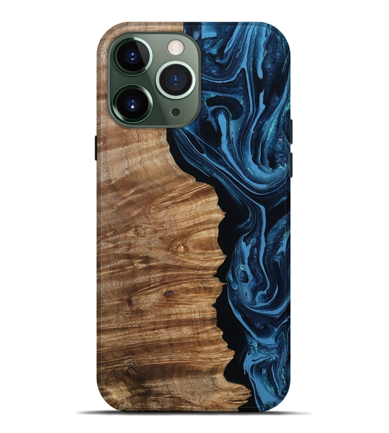 iPhone 13 Pro Max Wood Live Edge Phone Case - Elwood (Blue, 801479)