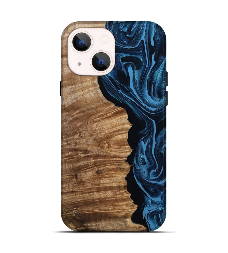 iPhone 14 Wood Live Edge Phone Case - Elwood (Blue, 801479)