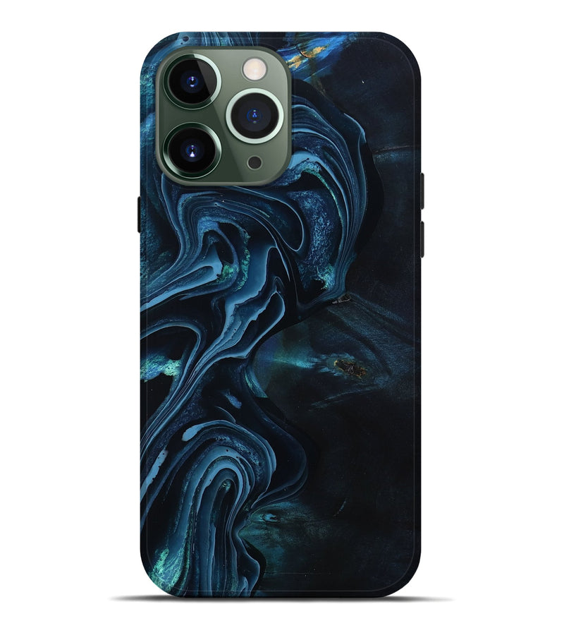 iPhone 13 Pro Max Wood Live Edge Phone Case - Van (Blue, 801481)