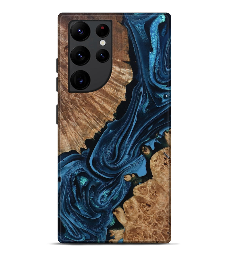 Galaxy S22 Ultra Wood Live Edge Phone Case - Arjun (Blue, 801483)