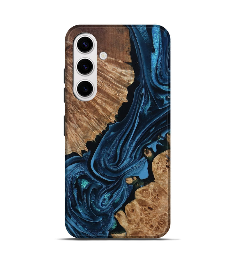 Galaxy S25 Wood Live Edge Phone Case - Arjun (Blue, 801483)