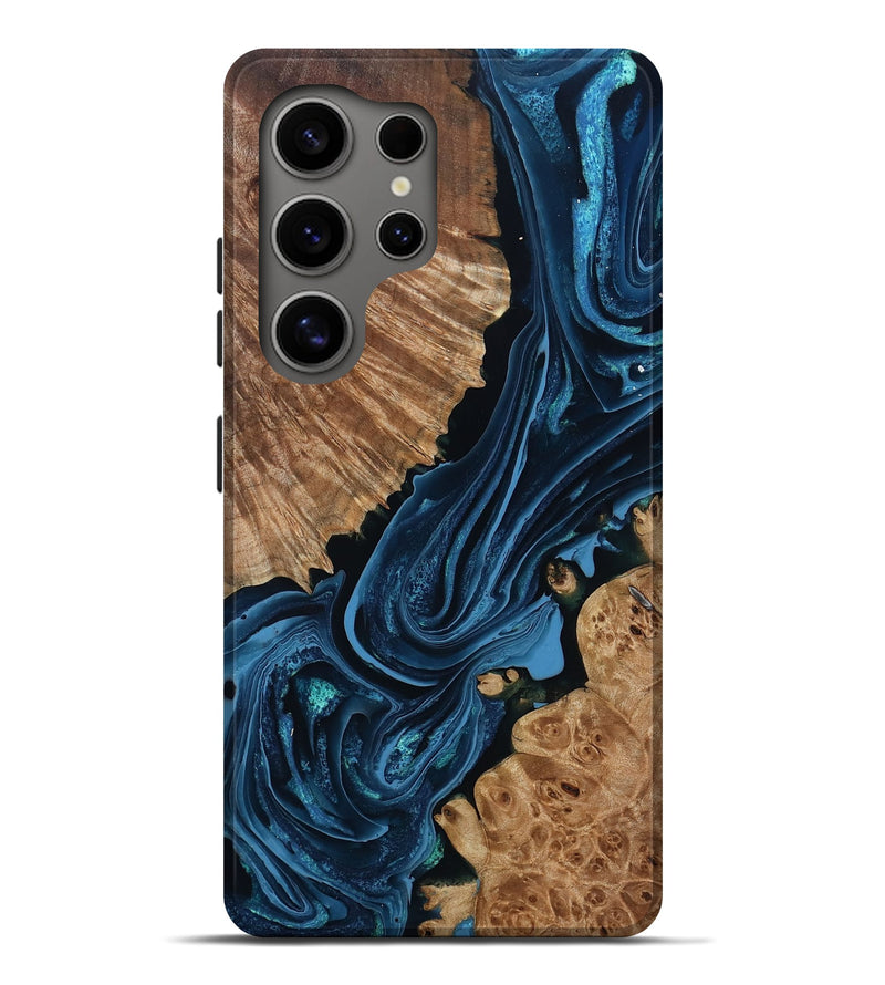 Galaxy S25 Ultra Wood Live Edge Phone Case - Arjun (Blue, 801483)