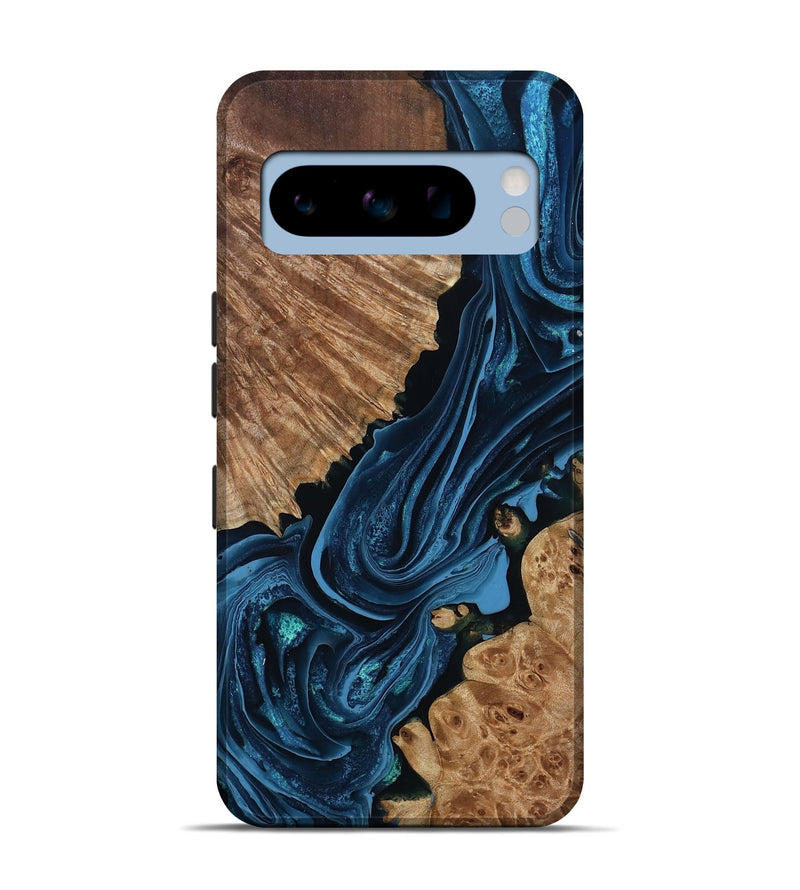 Pixel 8 Pro Wood Live Edge Phone Case - Arjun (Blue, 801483)