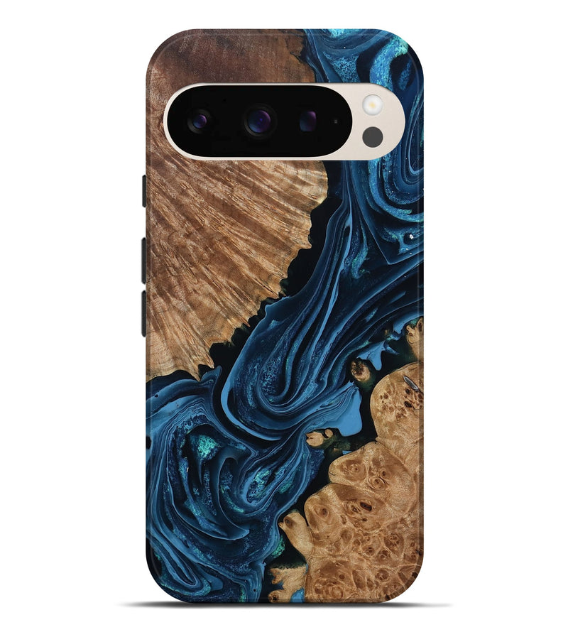 Pixel 9 Pro XL Wood Live Edge Phone Case - Arjun (Blue, 801483)