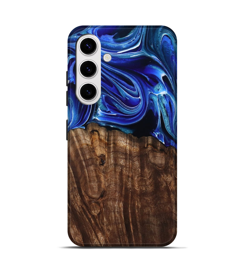 Galaxy S25 Wood Live Edge Phone Case - Camilo (Blue, 801486)