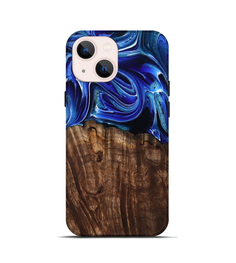 iPhone 13 mini Wood Live Edge Phone Case - Camilo (Blue, 801486)
