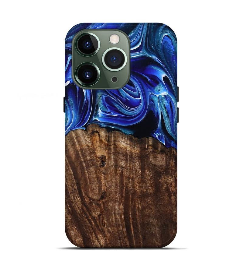 iPhone 13 Pro Wood Live Edge Phone Case - Camilo (Blue, 801486)