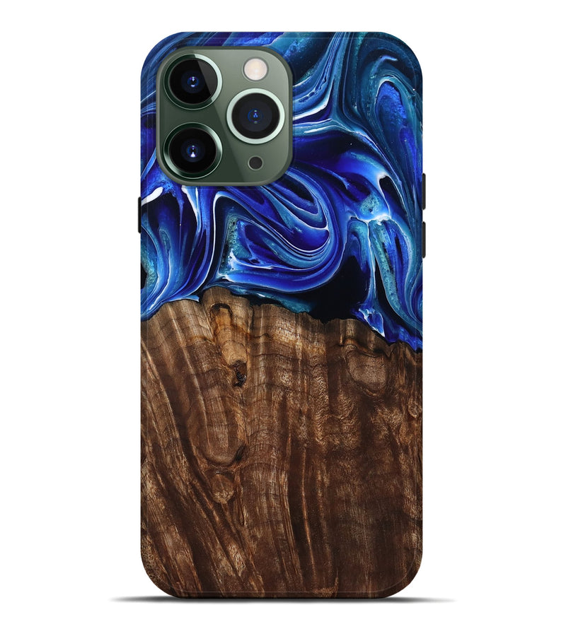 iPhone 13 Pro Max Wood Live Edge Phone Case - Camilo (Blue, 801486)