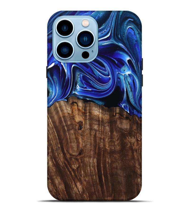 iPhone 14 Pro Max Wood Live Edge Phone Case - Camilo (Blue, 801486)