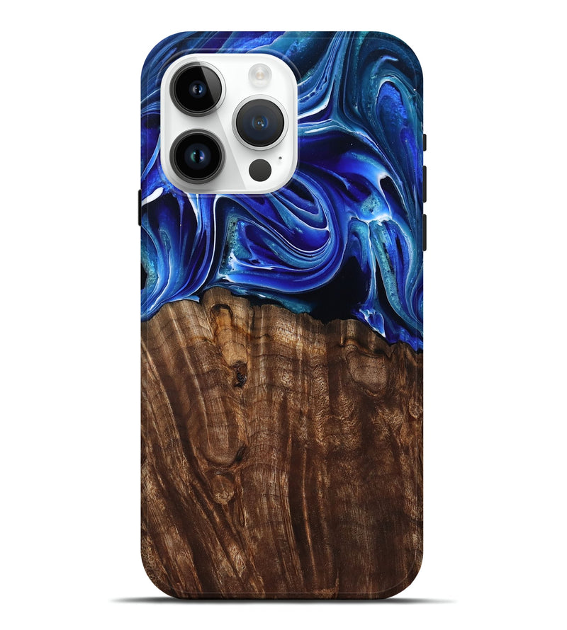 iPhone 15 Pro Max Wood Live Edge Phone Case - Camilo (Blue, 801486)
