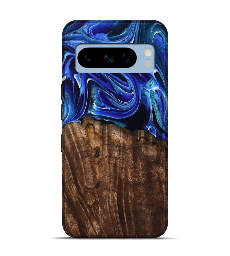 Pixel 8 Pro Wood Live Edge Phone Case - Camilo (Blue, 801486)