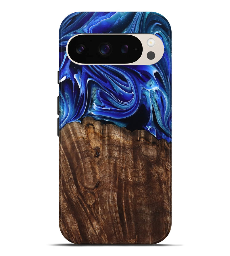 Pixel 9 Pro XL Wood Live Edge Phone Case - Camilo (Blue, 801486)