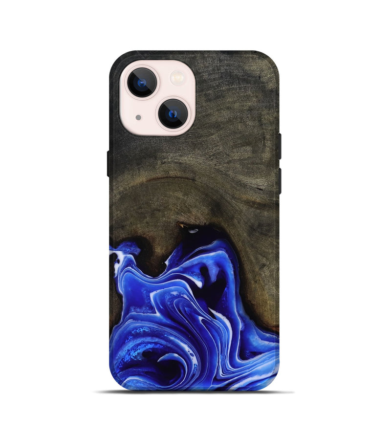 iPhone 13 mini Wood Live Edge Phone Case - Asaiah (Blue, 801487)