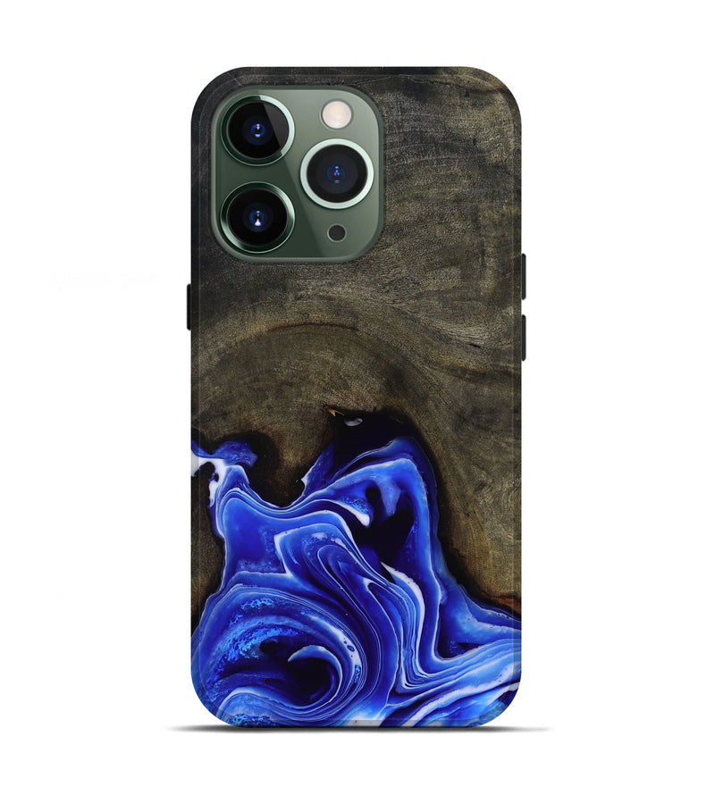 iPhone 13 Pro Wood Live Edge Phone Case - Asaiah (Blue, 801487)