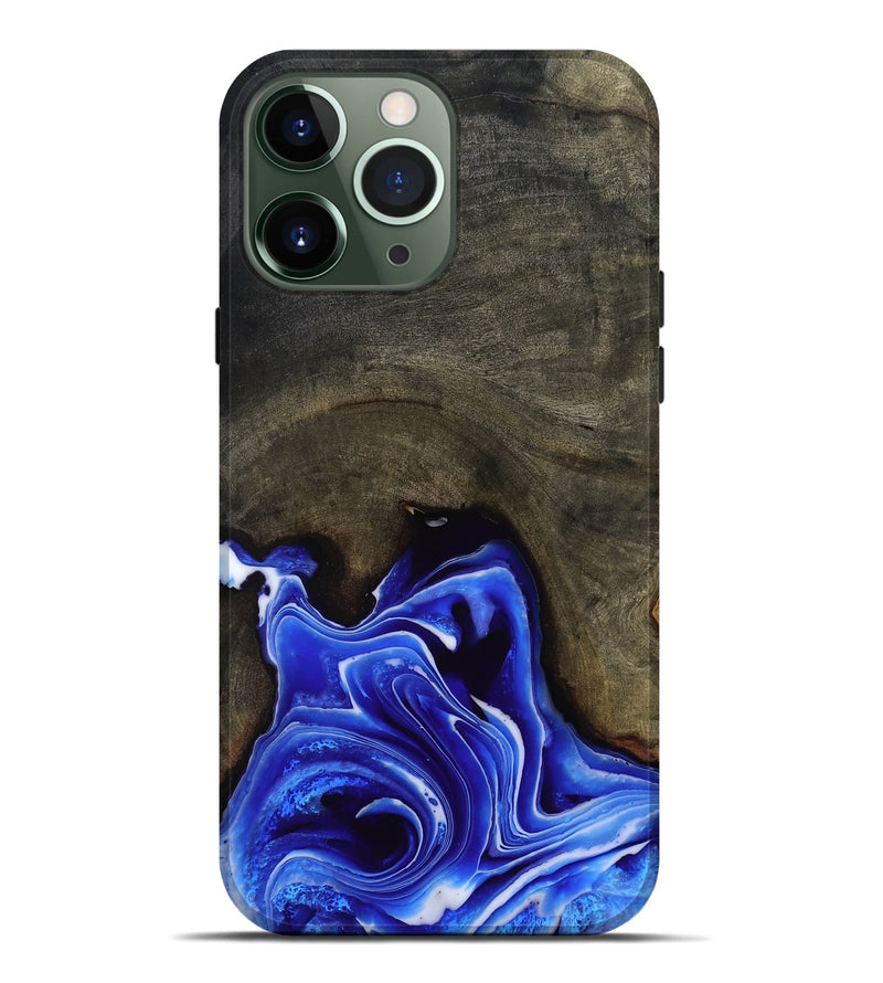 iPhone 13 Pro Max Wood Live Edge Phone Case - Asaiah (Blue, 801487)