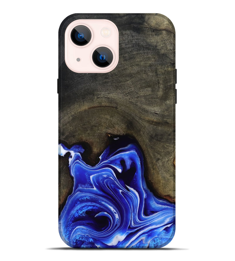 iPhone 14 Plus Wood Live Edge Phone Case - Asaiah (Blue, 801487)