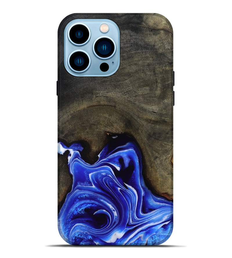 iPhone 14 Pro Max Wood Live Edge Phone Case - Asaiah (Blue, 801487)