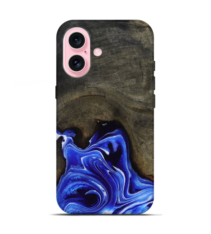 iPhone 17 Wood Live Edge Phone Case - Asaiah (Blue, 801487)
