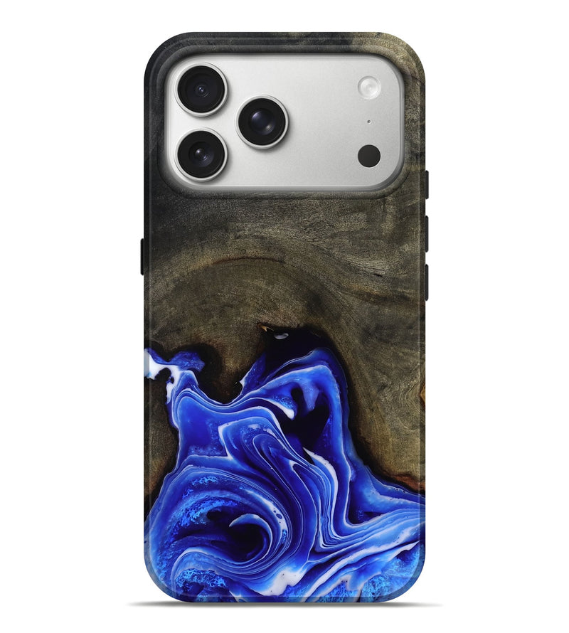iPhone 17 Pro Max Wood Live Edge Phone Case - Asaiah (Blue, 801487)