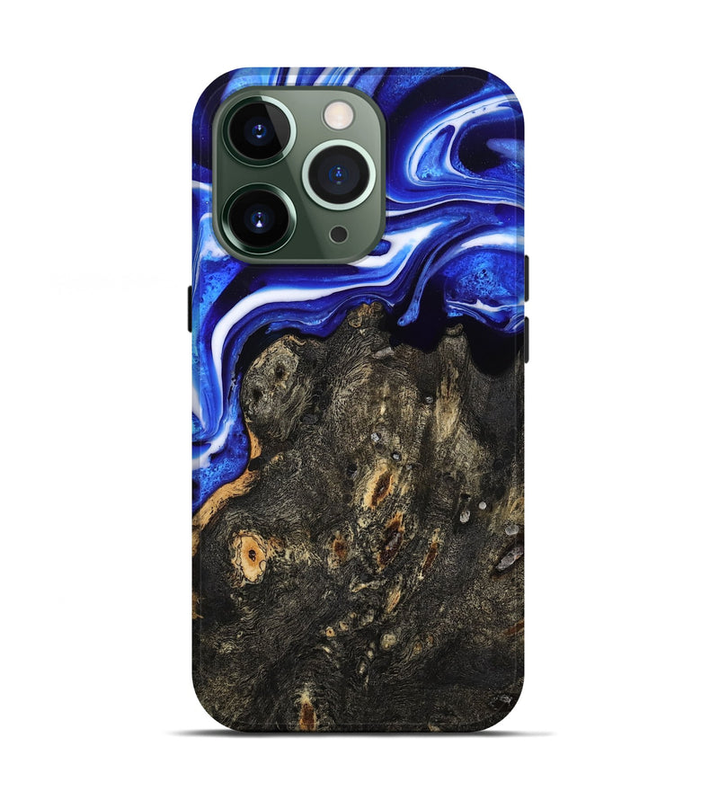 iPhone 13 Pro Wood Live Edge Phone Case - Kadin (Blue, 801488)