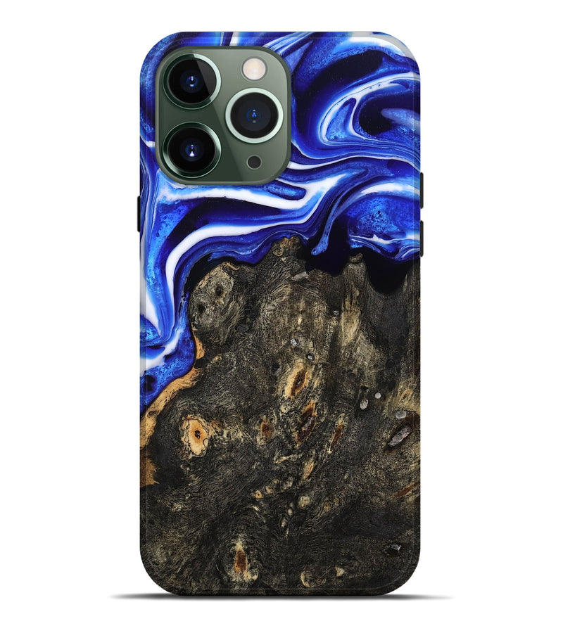 iPhone 13 Pro Max Wood Live Edge Phone Case - Kadin (Blue, 801488)