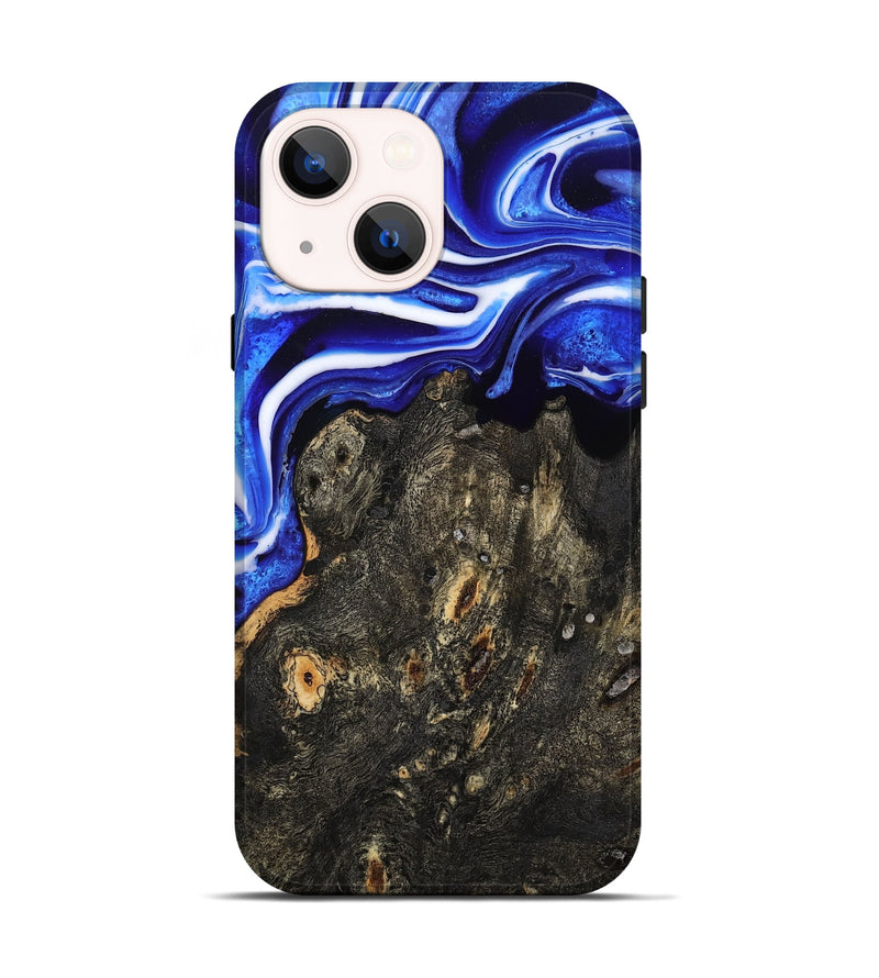 iPhone 14 Wood Live Edge Phone Case - Kadin (Blue, 801488)