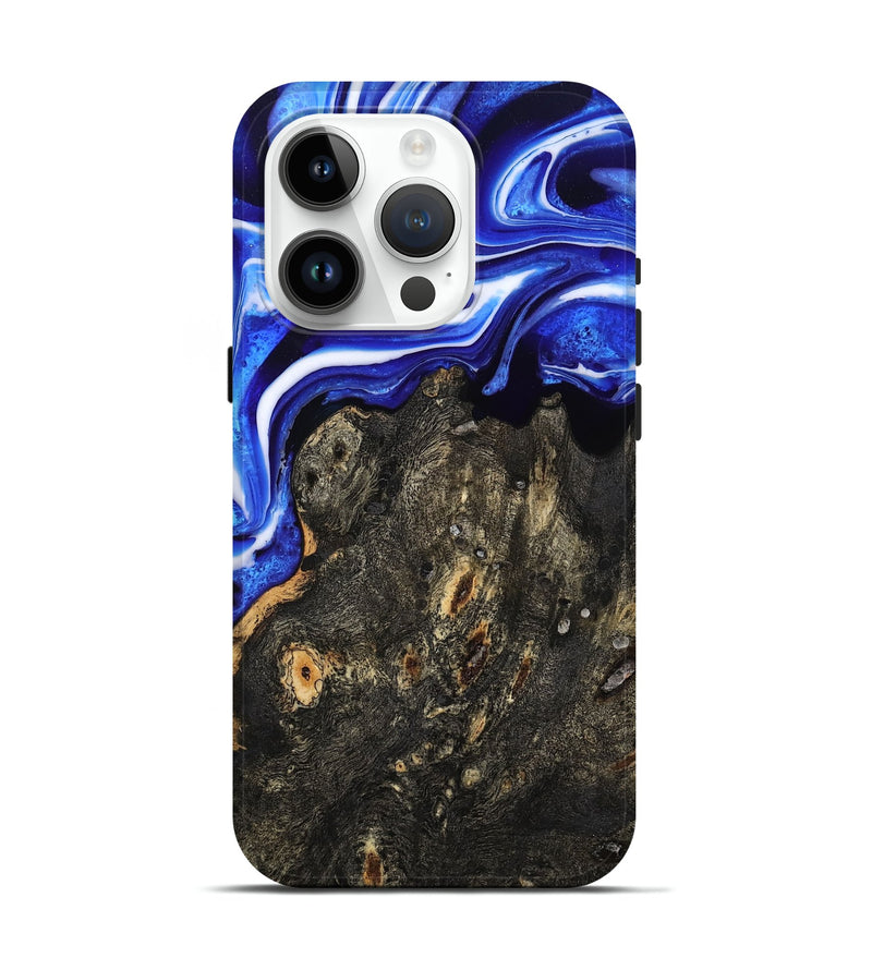 iPhone 15 Pro Wood Live Edge Phone Case - Kadin (Blue, 801488)