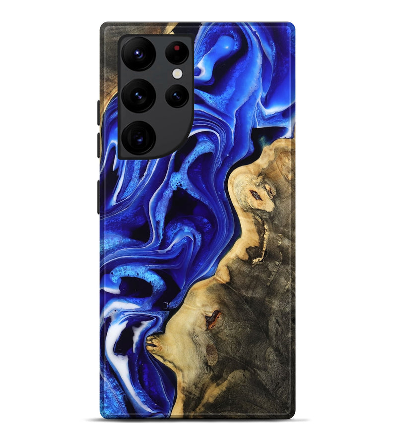 Galaxy S22 Ultra Wood Live Edge Phone Case - Emanuel (Blue, 801489)