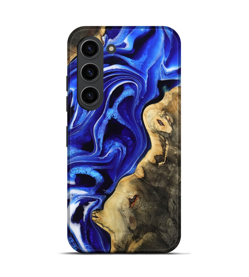 Galaxy S23 Wood Live Edge Phone Case - Emanuel (Blue, 801489)