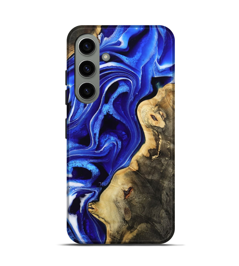 Galaxy S24 Wood Live Edge Phone Case - Emanuel (Blue, 801489)