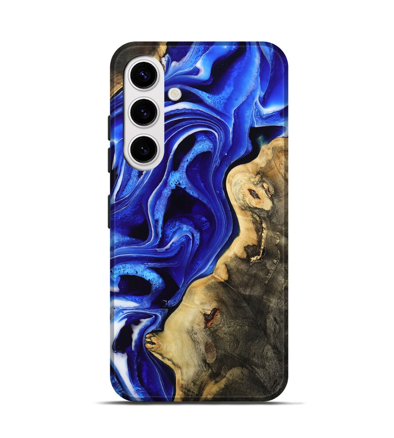 Galaxy S25 Wood Live Edge Phone Case - Emanuel (Blue, 801489)