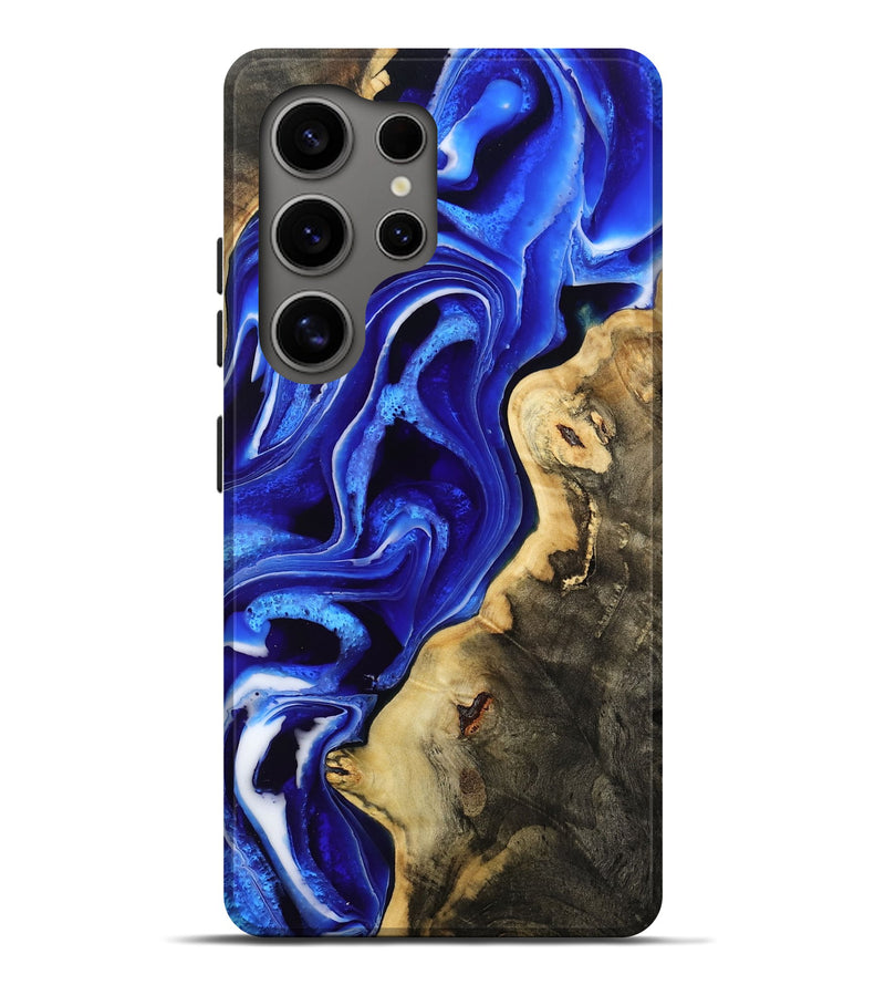 Galaxy S25 Ultra Wood Live Edge Phone Case - Emanuel (Blue, 801489)