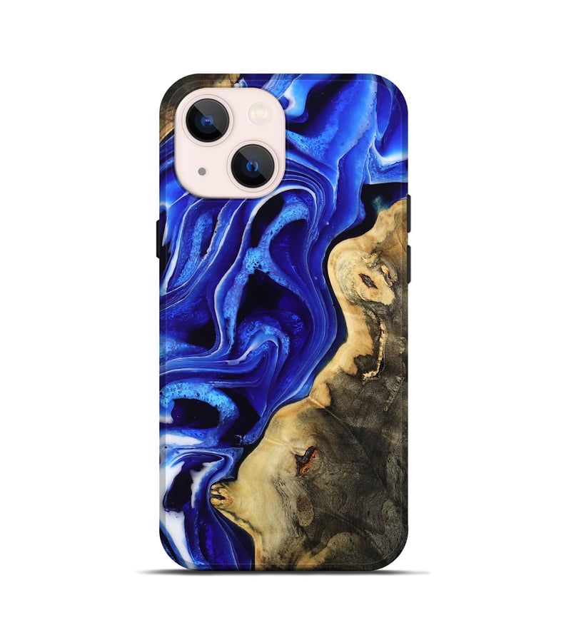 iPhone 13 mini Wood Live Edge Phone Case - Emanuel (Blue, 801489)