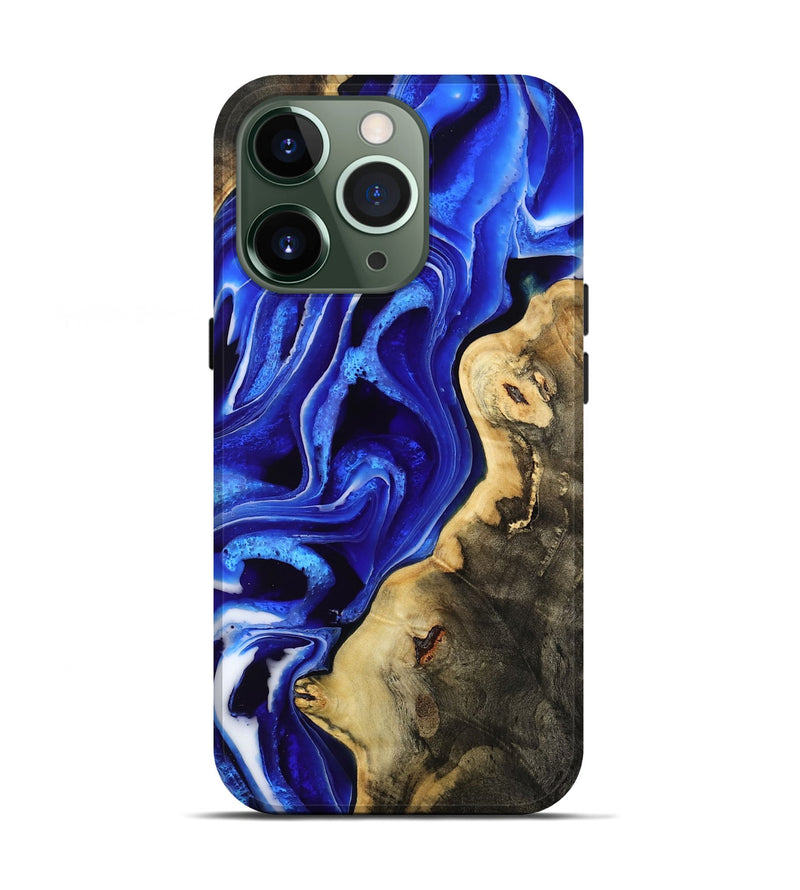 iPhone 13 Pro Wood Live Edge Phone Case - Emanuel (Blue, 801489)