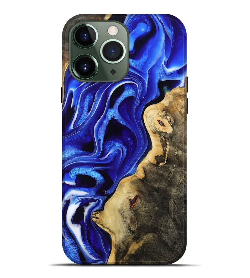 iPhone 13 Pro Max Wood Live Edge Phone Case - Emanuel (Blue, 801489)