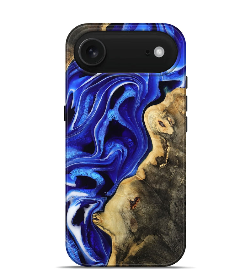 iPhone 17 Air Wood Live Edge Phone Case - Emanuel (Blue, 801489)