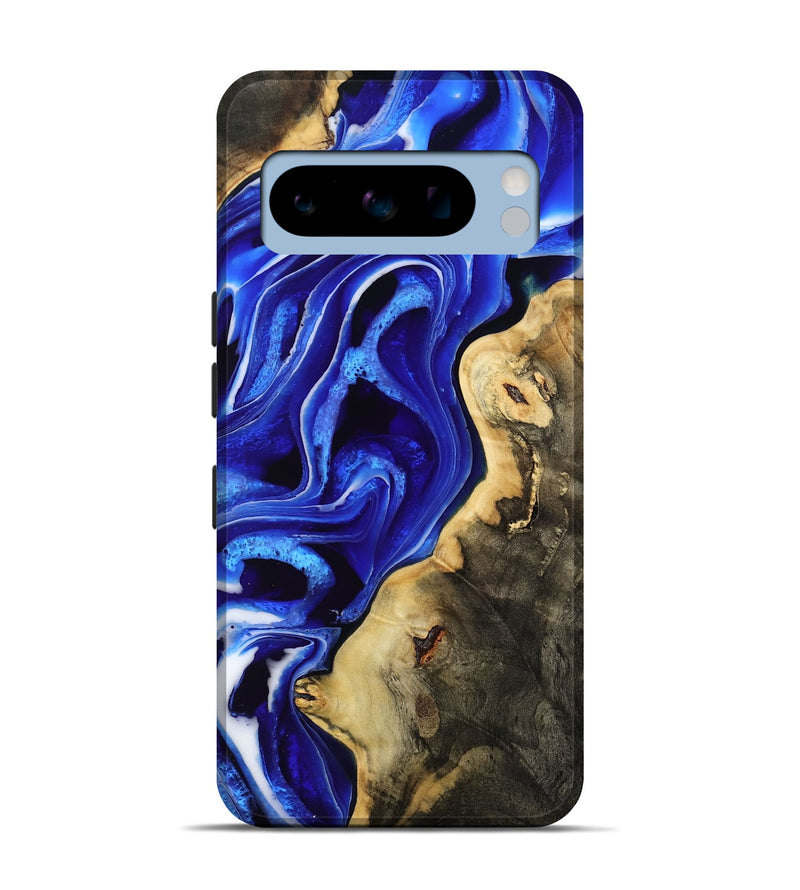 Pixel 8 Pro Wood Live Edge Phone Case - Emanuel (Blue, 801489)