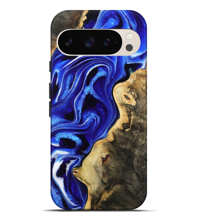 Pixel 9 Pro XL Wood Live Edge Phone Case - Emanuel (Blue, 801489)