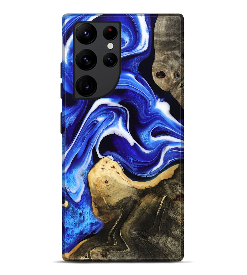 Galaxy S22 Ultra Wood Live Edge Phone Case - Queen (Blue, 801491)