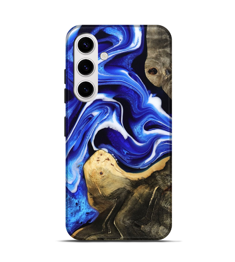 Galaxy S25 Wood Live Edge Phone Case - Queen (Blue, 801491)