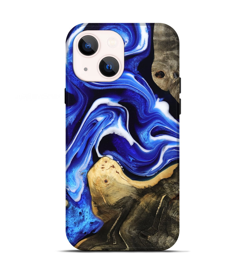 iPhone 13 Wood Live Edge Phone Case - Queen (Blue, 801491)