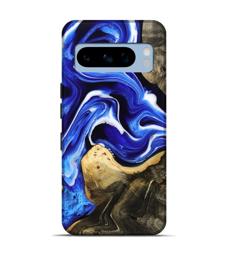 Pixel 8 Pro Wood Live Edge Phone Case - Queen (Blue, 801491)