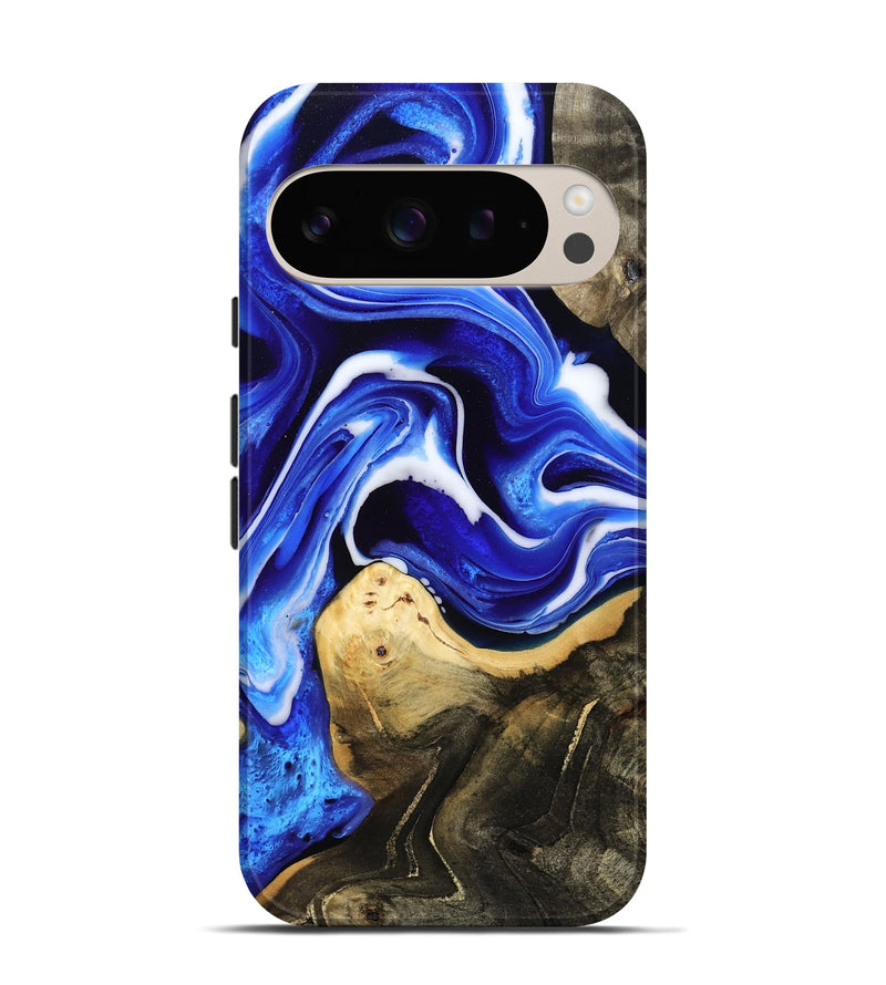 Pixel 9 Wood Live Edge Phone Case - Queen (Blue, 801491)